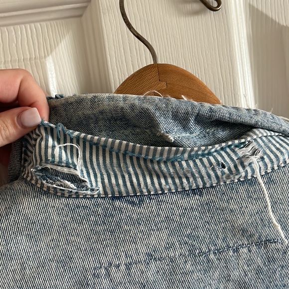 Vintage Anchor Blue Genuine Whitewashed Denim Jacket Size Medium - Picture 4 of 7
